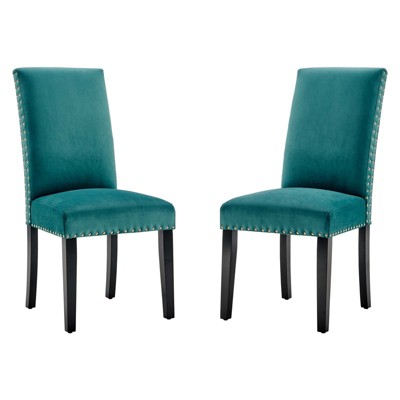 Modway Parcel Performance Velvet Dining Side Chairs - Set of 2