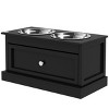 12'' Elevated Dog Bowls with Storage Drawer,Raised Dog Feeder Station with Stainless Steel Bowls for Large Dogs,Pet Feeding Stand-LAOTIES - 4 of 4
