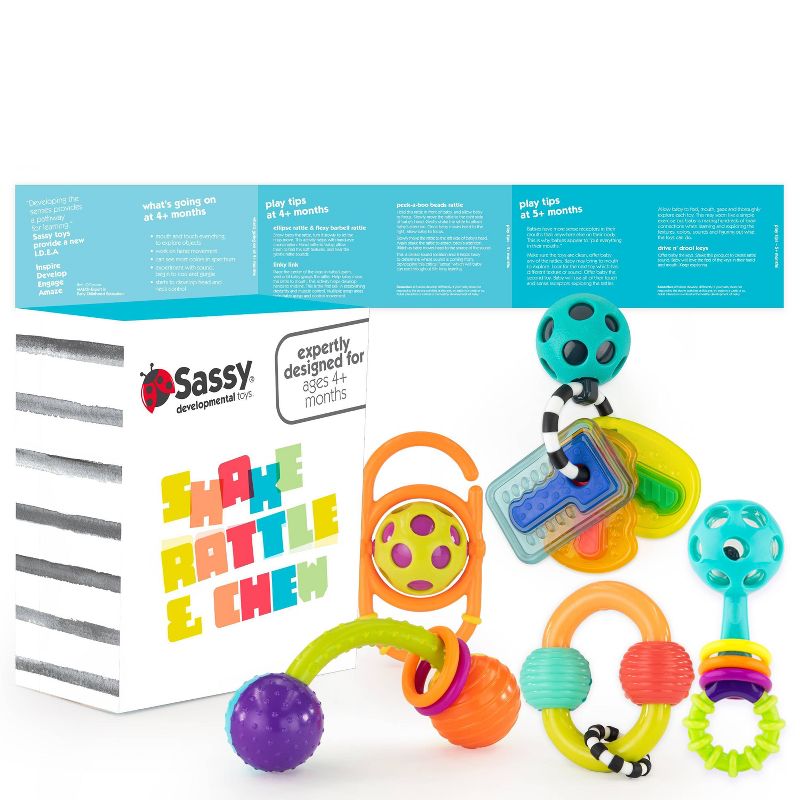Sassy Toys Shake Rattle &#38; Chew Gift Set - 5pc, 3 of 8