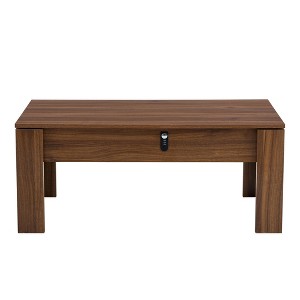 TiramisuBest Walnut Modern Coffee Table, 39.3L×23.6W×17.7H" MDF Base Living Room Center Table - 1 of 4