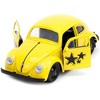 1959 Volkswagen Beetle Yellow with Black Graphics & Boxing Gloves Accessory "Punch Buggy" Series 1/32 Diecast Model Car by Jada - 3 of 4