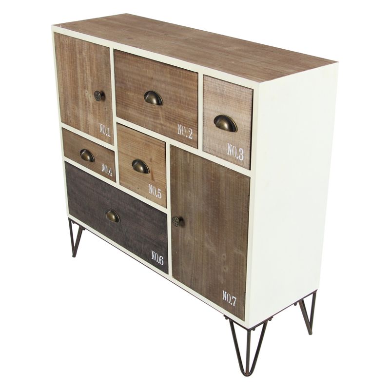Wood and Metal 7 Drawer Buffet White/Black - Olivia & May, 4 of 22