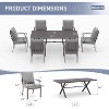 ALAULM Patio Dining Set Outdoor Furniture, Metal Furniture Set Fixed Chairs and Large Table with Umbrella Cutout,for Garden,Porch, Deck, Backyard - 2 of 4