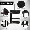 Narrow Side Table with Storage Shelf and Magazine Rack Slim Nightstand for Small Spaces Bathroom Bedside Table for Living Room Bedroom - 4 of 4