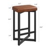 Bar Stools Set of 2, 24.6" Upholstered Counter Height Bar Stools with Metal Frame & Footrest - 2 of 4