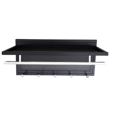 Vynxaria Multi-Color Decorative Wall Shelf with Hooks - Modern Space-Saving Design