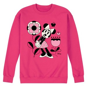 Men's - Disney - Minnie Mouse with Flowers & Butterflies Graphic Fleece Sweatshirt - 1 of 4