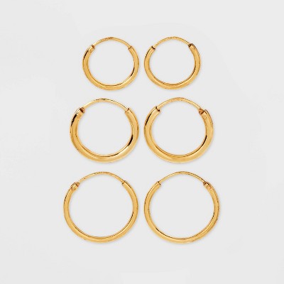 14K Gold Plated Huggie Hoop Earrings - A New Day™