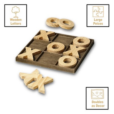 Jumbo Wooden Tabletop Tic-Tac-Toe Game Set