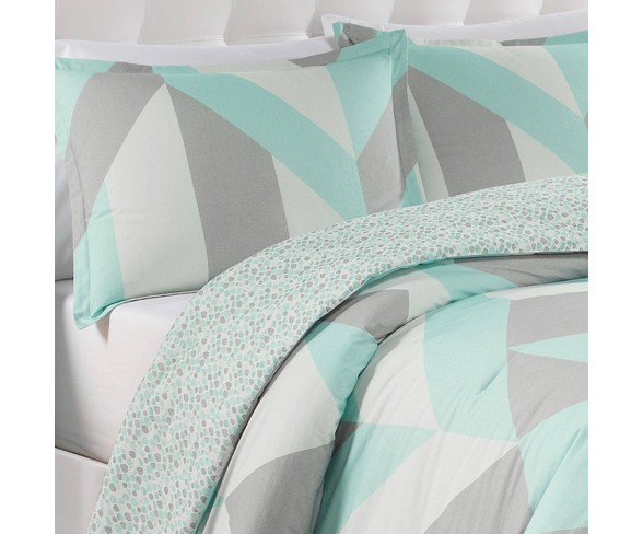 Marble Hill King 3pc Lena Reversible Comforter & Sham Set Aqua