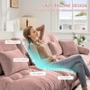 Aukfa Oversized Sofa ,Chenille Comfy Cloud Couch with 2 Lumbar Pillows 2 Throw Pillows for Living Room,Pink - 4 of 4