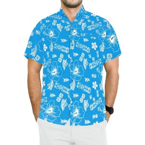 LA LEELA Mens Hawaiian Shirts Short Sleeve Button Down Shirt Floral Shirt Men Beach Casual Holiday Tropical Shirts for Men - 1 of 4
