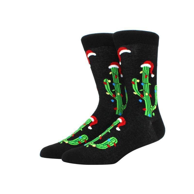 Christmas Cactus Tree Crew Socks - Large from the Sock Panda (Men's Sizes Adult Large), 1 of 2
