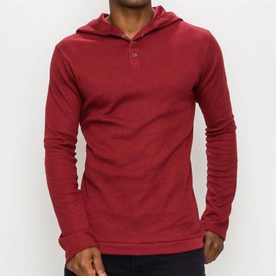Men's Thermal Hooded Henley Top - Zexi