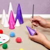 Bright Creations 16 Pack Foam Cones for Crafts, 4 Assorted Sizes for Holiday Decorations, Handmade Gnomes (White, 2.2-6 In) - 2 of 4