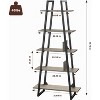 5 Tier Bookshelf, 71" Tall Industrial Large Bookcase Large Etagere Bookshelf, Freestanding Open Wide Book Shelf, Modern Book Case for Living Room - 3 of 4