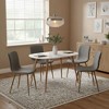 FurnitureR Modern 5-Piece Dining Set with Oval Table and Fabric-PU Hybrid Chairs, Wood-Look Legs, Compact Kitchen Dining Room Furniture for 4 People - 3 of 4