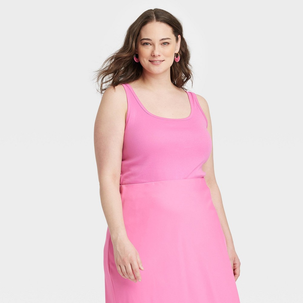 Women's Slim Fit Tank Top - A New Day™ Pink XXL