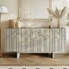 CLIHOME Modern 4 Doors Freestanding Wood Storage Buffet Sideboard, TV Stands and Console - 2 of 4