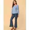 Allegra K Women's Casual Button Decor Long Sleeve Solid Square Neck Blouse - 2 of 4