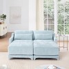 Christopher Knight Home Rex 73" Chenille Upholstered 2 Seat Sectional Sofa with Two Ottomans - 2 of 4