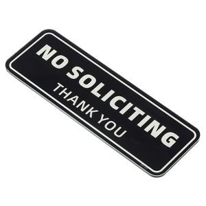 Unique Bargains Acrylic Smooth Self-Adhesive Decor Home Business No Soliciting Sign - 1 of 4