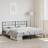 vidaXL Black Metal Bed Frame with Headboard, Robust Steel Construction, Extra Storage Space - 2 of 4