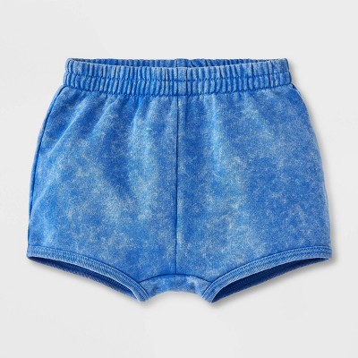 Image of Baby Boys' Washed Knit Shorts - Cat & Jack™ Blue Newborn