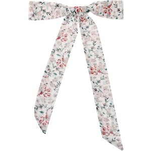 Elerevyo Women's Floral Chiffon Lightweight Skinny Neck Scarf Neckerchief - 1 of 4