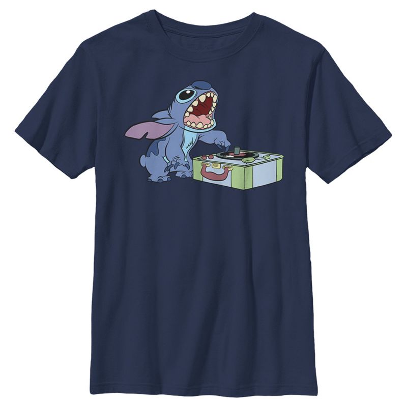 Boy's Lilo & Stitch DJ Record Scratch Master T-Shirt, 1 of 5