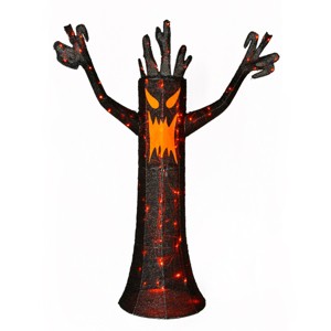 48" Pre-Lit Scary Halloween Tree - 1 of 4