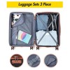 Lightweight Expandable ABS Hardshell Suitcase with TSA Lock, Spinner Wheels, and Telescopic Handle, Hardside Luggage for Men Women - 3 of 4