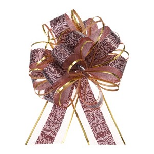 Unique Bargains Christmas Wedding Car Basket Gift Wrapping Large Organza Pull Bow 10 Pcs - 1 of 4