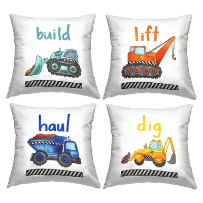 Stupell Industries Educational Mixed Construction Vehicles Kids Learning Trucks