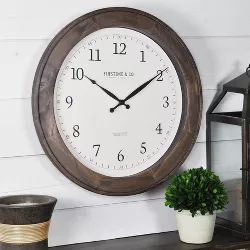 16" Barnes Wall Clock Rustic Brown - FirsTime