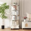 YONWAY 5 Tier Rotating Bookshelf Open Storage Bookcase 360° Display Round Spinning Bookshelf for Bedroom, Living Room, Home, Office - 2 of 4