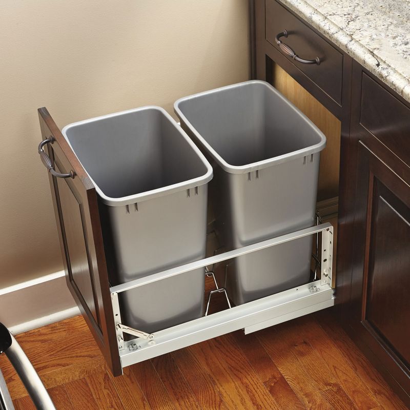 Rev-A-Shelf Kitchen Cabinet Door Mount Hardware Extender Kit for 5349 Series Waste Container Bins, (Bins Sold Separately), 5345-DM-KIT-1, 3 of 7