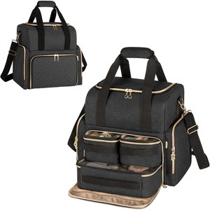 Large Travel Makeup Bag with 3 Removable Cases, Cosmetic Bag with Detachable Dividers - 1 of 4