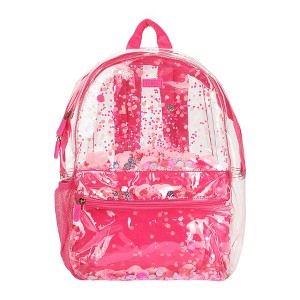 Packed Party Pink Party Clear Backpack; Women's Fashion Shoulder Book Bag; Confetti Backpack for Ladies for Work, Travel and More (Pink Party - 1 of 4