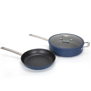 Captiva Designs Plasma Titanium Coating Nonstick Pots and Pans Cookware Set, Blue - 1 of 4