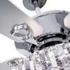 Airsurfer 52" Chrome Ceiling Fan with Silver Reversible Blades and Crystal Chandelier Light - Remote Included (5-Blade) - 4 of 4