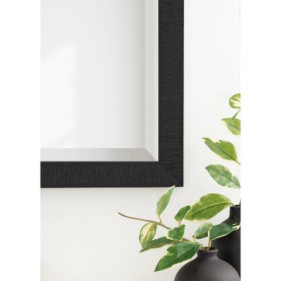 Reyna 18x24 Black Ribbed Rectangle Wall Mirror