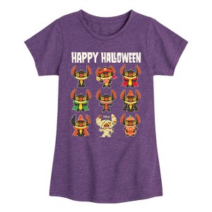 Girls' - Lilo and Stitch - Stitch Costumes Fitted Short Sleeve Graphic T-Shirt - 1 of 4