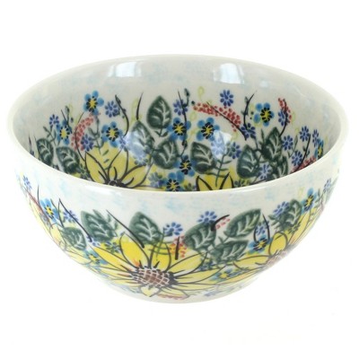 Blue Rose Polish Pottery Sunflower Maze Cereal Bowl