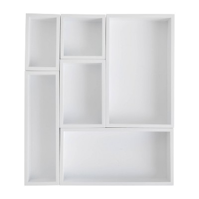 White 6-Piece Wooden Desk Drawer Organizer Set