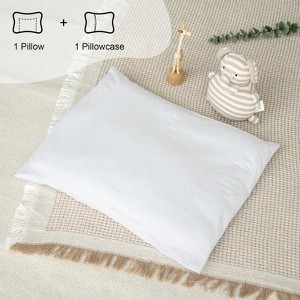 Biloban-Toddler Pillow & Pillowcase, 100% Natural Cotton Pillowcase & Pillow Set, 13"X18" Thin & Small Pillow for Infant - 1 of 4