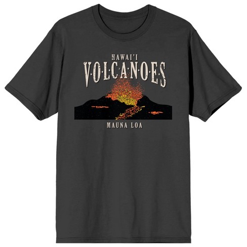 Adventure Society Hawaii Volcanoes Men's Charcoal T-shirt : Target