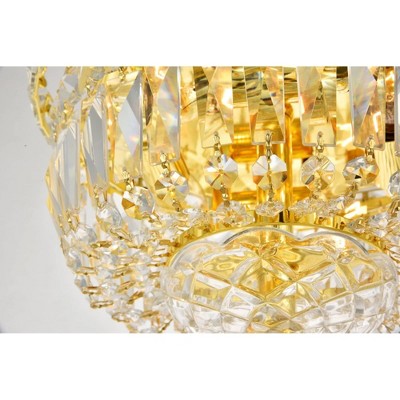 Gold Crystal 4-Light Flush Mount Ceiling Fixture