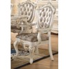 Set of 2 Chantelle Arm Dining Chair Pearl White/Rose Gold - Acme Furniture: Mirror Trim, Faux Leather, Poplar Wood - 4 of 4