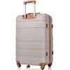 3-Piece Luggage Set - ABS Hardside Suitcase with Spinner Wheels and TSA Lock (20", 24", 28")-Ivory - 3 of 4